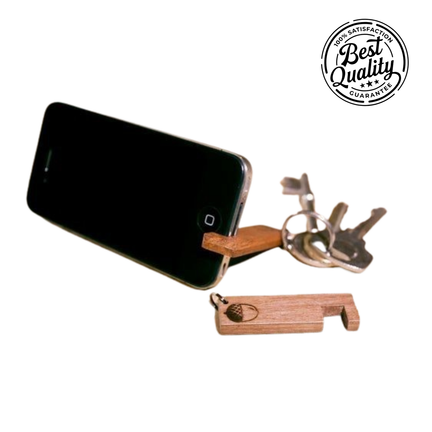 Handcrafted Wooden Keychain Mobile Holder